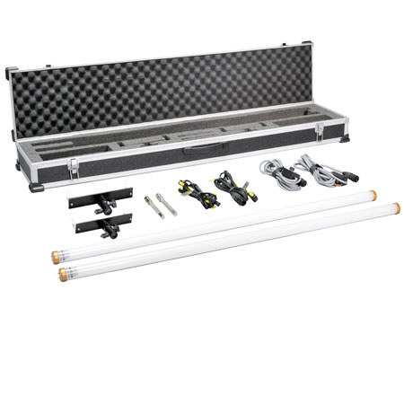 Film Gear LED Flo-Box Single 4ft Twin Kit, Includes 2 Tungsten Tubes