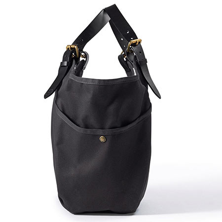 【FILSON】Carry All Tote Filson Rugged Twill Carry-all Tote Bag with Leather Straps, Black