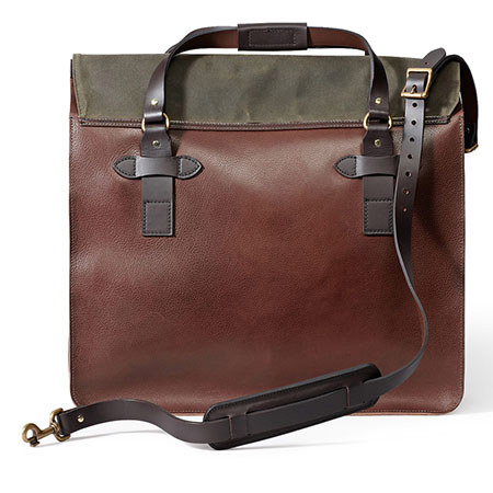 Filson Large Leather Tote Bag, Dark Brown