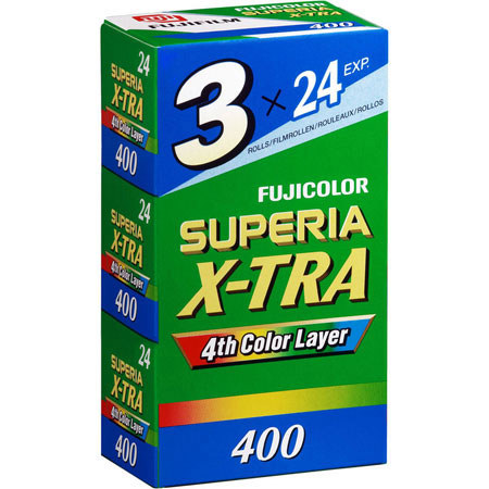 Fujifilm Fujicolor Superia 400 Color Negative Film ISO 400, 35mm Size, 24 Exposure, 3 Pack, CH-24