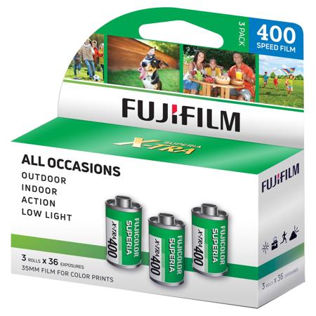 Fujifilm Superia 400 Color Negative Film ISO 400, 35mm, 36 Exp, 3 Pack, CH-36