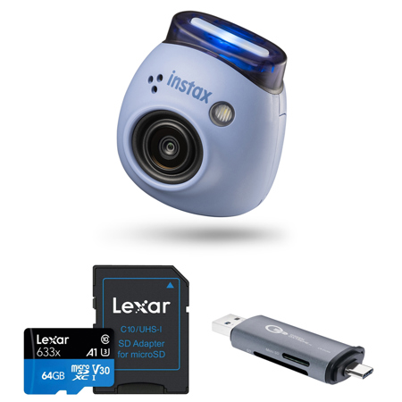 Fujifilm Instax Pal Digital Camera Lavender Blue Essentials Kit