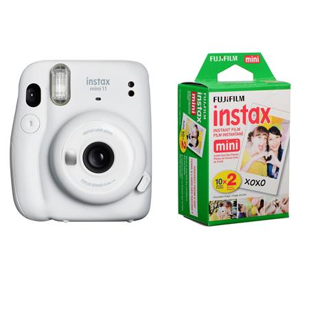 Fujifilm Instax Mini 11 Instant Film Camera, Ice White - With Fujifilm  instax mini Instant Daylight Film Twin Pack, 20 Exposures