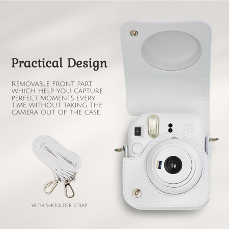 Fujifilm Instax Mini 12 Instant Camera, Clay White, with Accessory