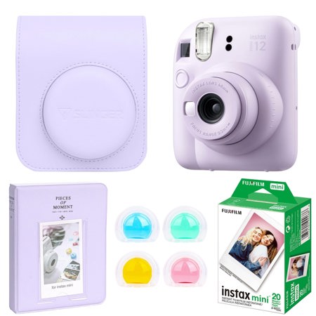 Fujifilm Instax Mini 12 Instant Camera, Lilac Purple, with Accessory Kit &  Film 16806286 K1