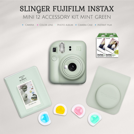 Fujifilm Instax Mini 12 Instant Camera, Mint Green, w/Accessory