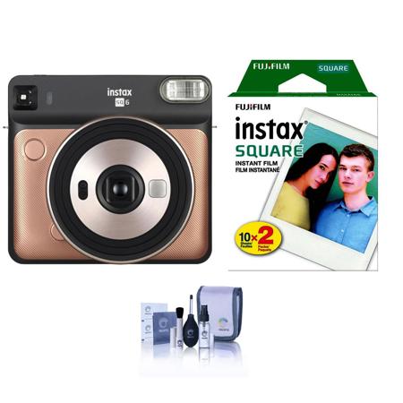 Fujifilm Instax SQUARE SQ6 Instant Film Camera, Blush Gold W/Instant Color Film