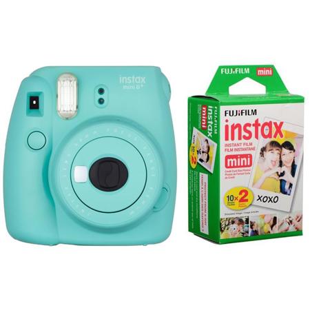 Fujifilm Instax Mini 8+ Camera, Mint w/Instax Mini Daylight Film Twin Pack