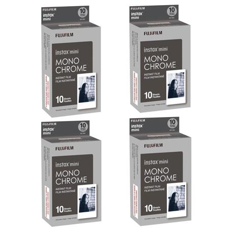 Fujifilm instax mini Monochrome Instant Film, 4 x Packs, (40 Exposures)