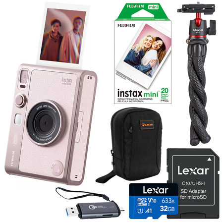 Fujifilm Instax Mini Evo Instant Film Camera Gentle Rose Accessory Kit