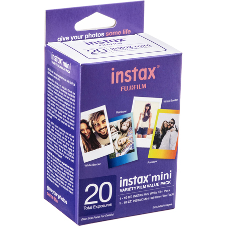 Fujifilm Instax Mini Instant Film Variety Value Pack, 20 Exp,4-Pk,2x Photo Album