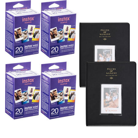 Fujifilm Instax Mini Instant Film Variety Value Pack, 20 Exp,4-Pk,2x Photo Album