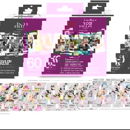 Fujifilm Instax Mini Instant Film Variety Value Pack, 60 Exposures