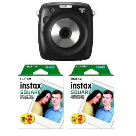 Fujifilm instax SQUARE SQ10 Hybrid Instant Camera Black W/2X Fuji Ins Color Film