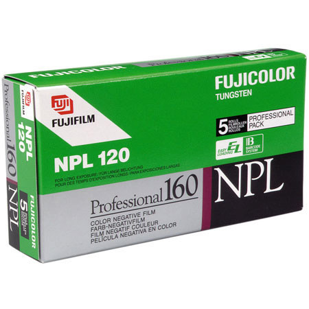 Fujifilm Fujicolor NPL 160 Tungsten Balanced, Color Negative Film, ISO 160, 120 Size, Pack of 5.