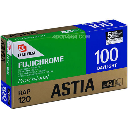 Fuji Astia Rap 100F 120mm Color Slide Film, 5 Pro Pack