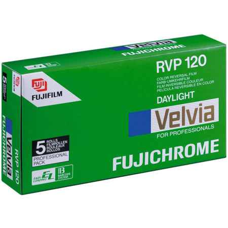 Fujifilm Fujichrome Velvia RVP 50 Color Slide Film, ISO 50, 120 Size, 5 Pack, Transparency, U.S.A.