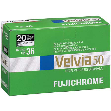 Fujifilm Fujichrome Velvia RVP 50 Film, RVP50-36, 20 Pk