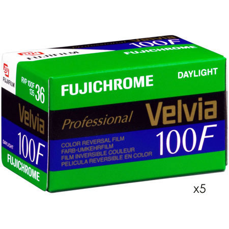 Fuji Velvia RVP 100F 35mm Slide Film 36 Exposure 5-Pk