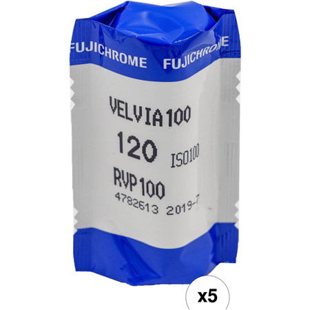 Fujifilm Fuji Velvia RVP 100 120 Color Slide Film, 5-pack