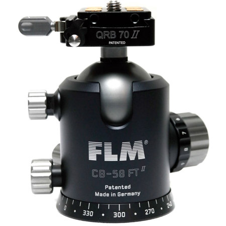 FLM CB-58 FTR Pro 58mm Ballhead with QRP-70 Camera Plate