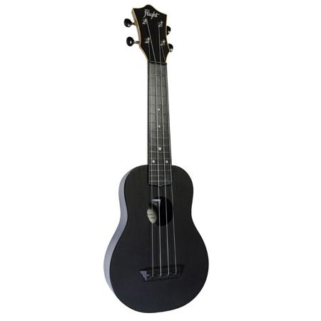 Flight TUS35 Travel Series Soprano Ukulele with Gig Bag , Black Linden Top