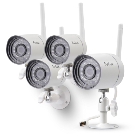 Funlux 720p Smart Security Camera System, 4x HD Wireless IP Cameras, White