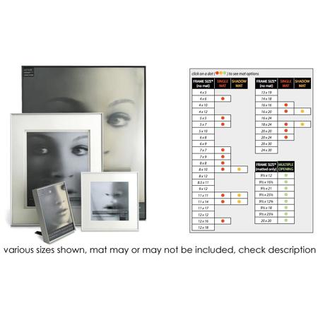 Framatic Fineline, 9.5x25.50" Aluminum Frame with a Thin Face, Matted for Five 4x6" Photographs - Silver