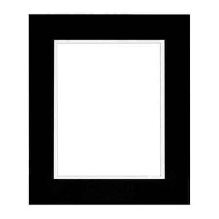 Framatic Metro Seamless 16x20" MDF Composite Wood Board Frame Matted for a 11x14" Photograph, Black