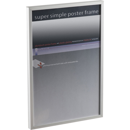 Framatic Superlight, Aluminum Poster Frame for a 12x18" Photograph - Silver Satin