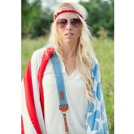 Fotostrap, Chambray Jean, Bayleigh Camera Strap, Leather