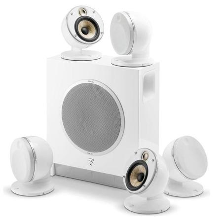 Focal DOME 5.1 FLAX 5x 2-Way Sealed Speaker with SUB AIR Flat Subwoofer, White