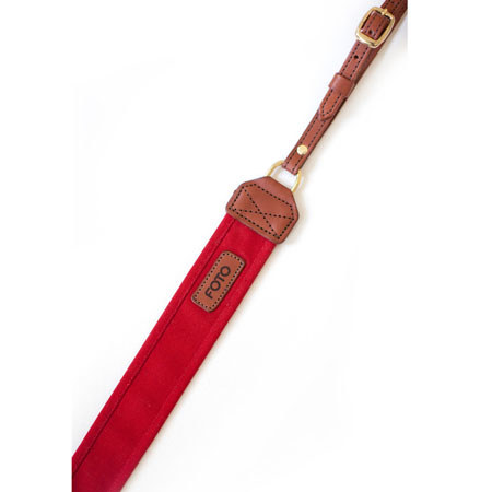 FOTOstrap The Scarlet Red Camera Strap - Genuine Leather & Duck Fabric