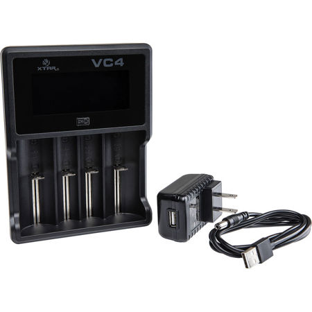 FoxFury Battery Charger and Adaptor for 4x 1.2V AA or 3.7V 18650 Batteries