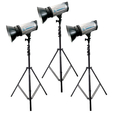Flashpoint II 1800 Monolight Kit, 3 1200A Lights with Stands