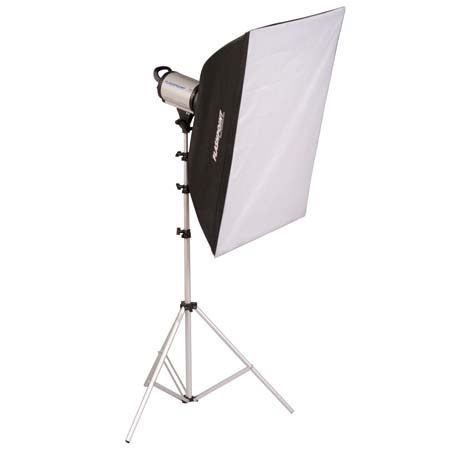 Flashpoint II 320 Monolight Kit, 150 Watt Second, One Monolight Kit with 10' Air Cushioned Light Stand and 24" x 36" Softbox