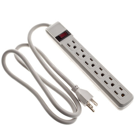 Flashpoint Power Strip, 6 Outlet, 15' Cord, Horizontal Socket Orientation
