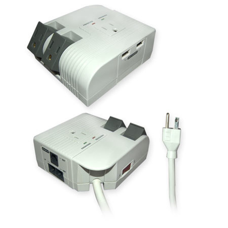 Flashpoint 3 Outlet Corner Power Surge Protector With USB Charger 6 ft