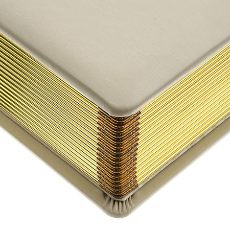 Flashpoint Bella Book Bound Album, 8x10" 36 Photos, Ivory/Golg Foil