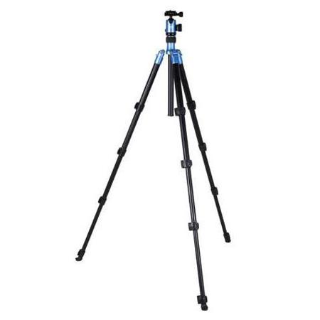 FotoPro C-50i 5-Sections Aluminum Tripod with FPH-52Q Head, Blue