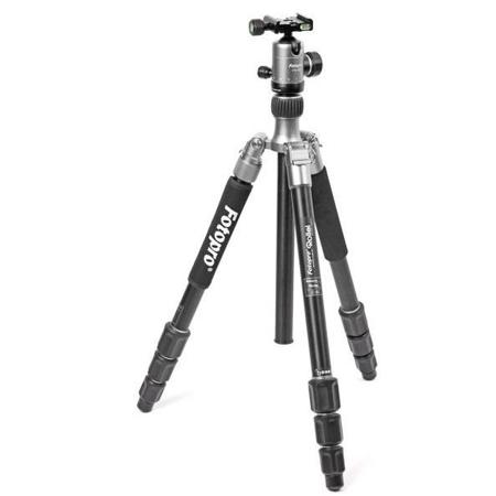 FotoPro C5i 4-Section Tripod with Built-In Monopod & FPH-52Q Ball Head, Titanium