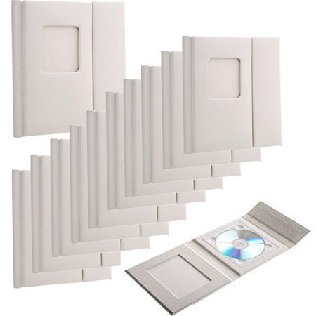 Overlapping CD Holder, Holds 1 CD, with Cover Window, Color: White. (Case Of 10)