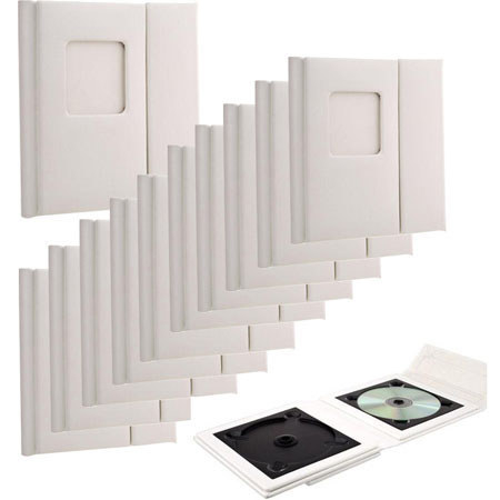 Overlapping CD Holder, Holds 2 CDs, with Cover Window, Color: White. (Case Of 10)
