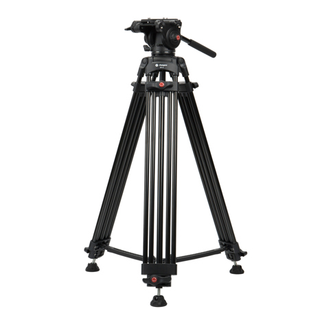 FotoPro DV-2 Professional 3-Section Al Tripod with Video Head, 70.8" Max Height
