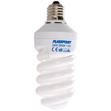 Flashpoint CFL Spiral Fluorescent Bulb, 24 Watts, 5500k