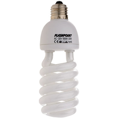 Flashpoint CFL Spiral Fluorescent Bulb, 30 Watts, 5500k