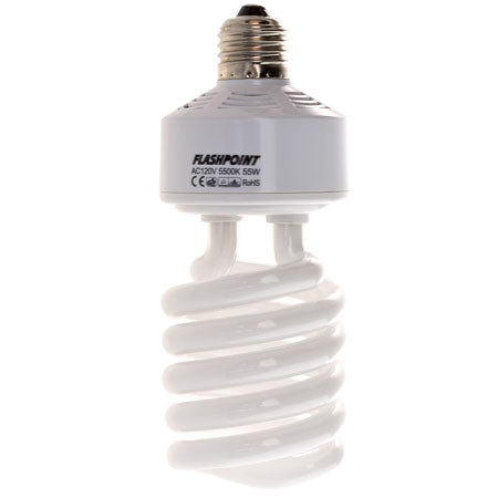 Flashpoint CFL Spiral Fluorescent Bulb, 55 Watts, 5500k