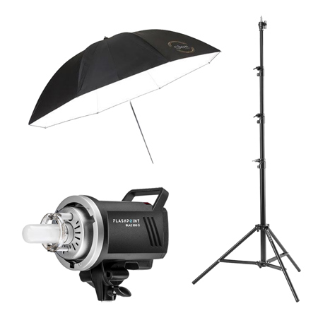 Flashpoint BLAZ 300 300Ws R2 Studio Monolight Kit with Umbrella and Light Stand