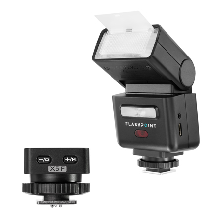 Flashpoint iT32 Compact R2 TTL Mini Camera Flash with Detachable Magnetic X5-F Interchangeable H ot Shoe Module and Wireless Trigger (Fujifilm)