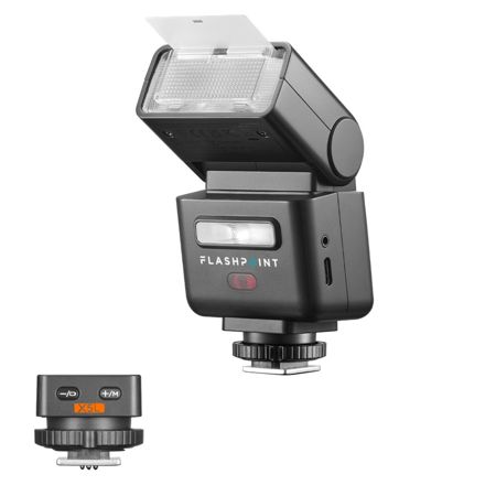 Flashpoint iT32 Compact R2 TTL Mini Camera Flash with Detachable Magnetic X5-L Interchangeable Hot Shoe Module and Wireless Trigger (Leica)